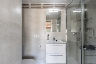 Badezimmer der Villa Solanda bei Pollença, Mallorca