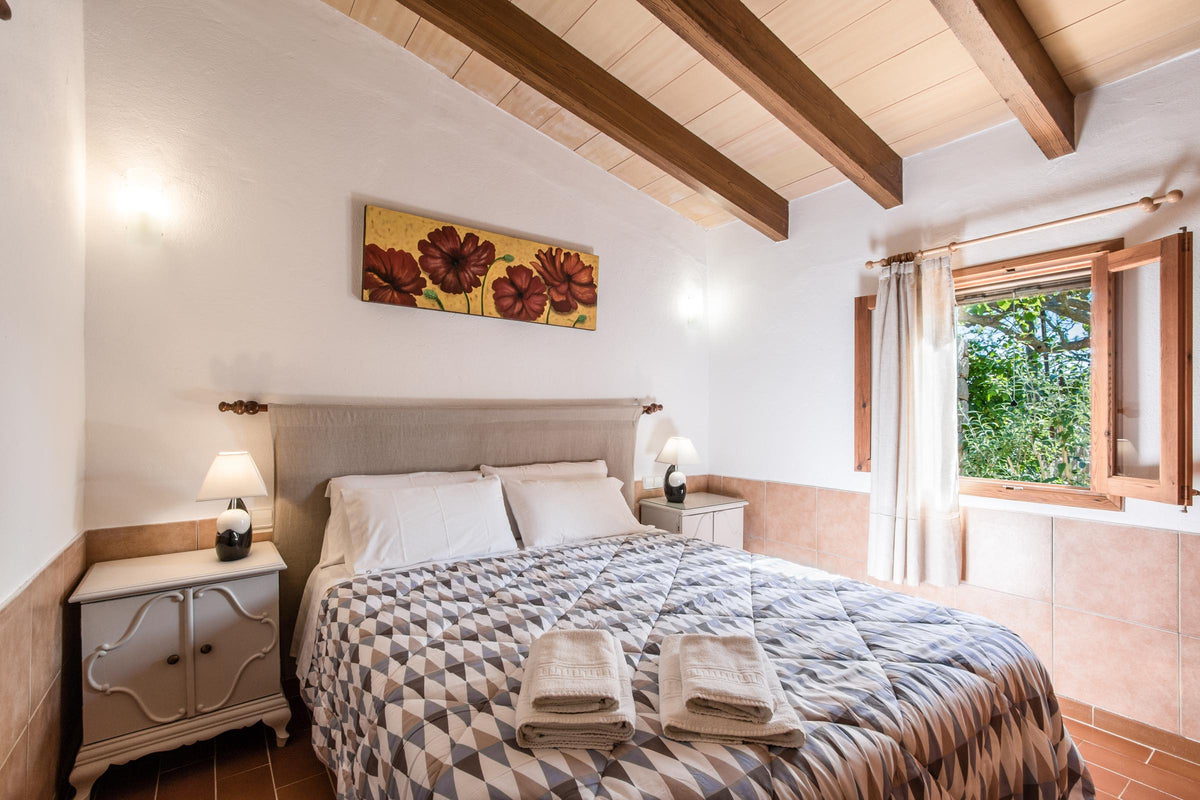 Schlafzimmer der Villa Solanda bei Pollença, Mallorca